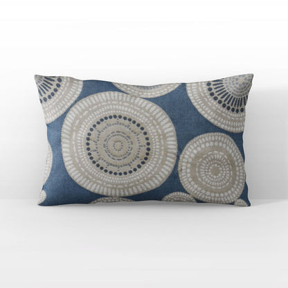 Seashell Haven Blue, cream Motif Luxury Throw Pillow