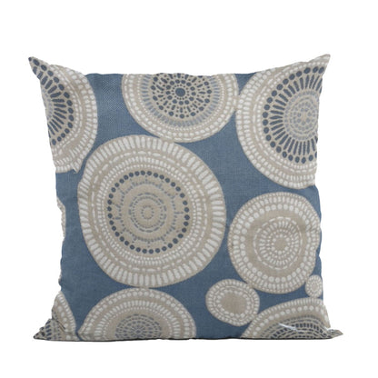 Seashell Haven Blue, cream Motif Luxury Throw Pillow
