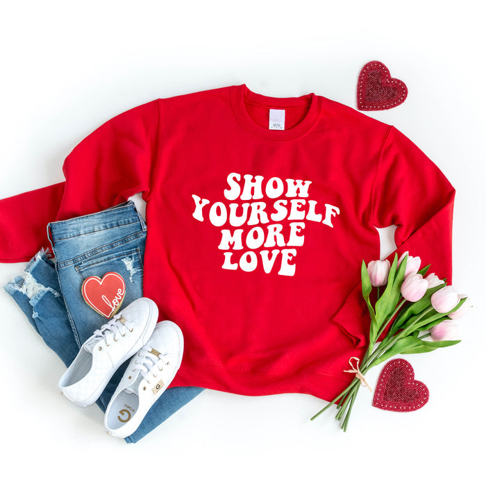 Show Yourself More Love crewneck sweatshirt, product photo 3