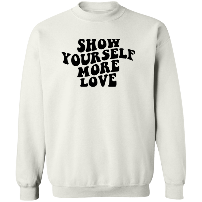 Show Yourself More Love crewneck sweatshirt in White