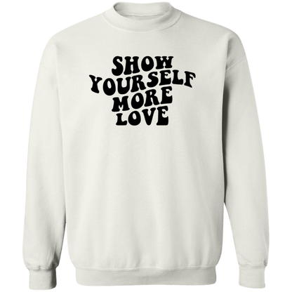 Show Yourself More Love crewneck sweatshirt in White