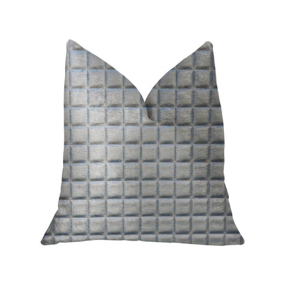 Silverton Silver Artificial Leather Luxury Throw Pillow - Plutus Brands