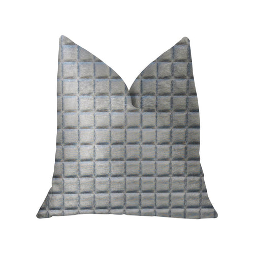 Silverton Silver Artificial Leather Luxury Throw Pillow - Plutus Brands
