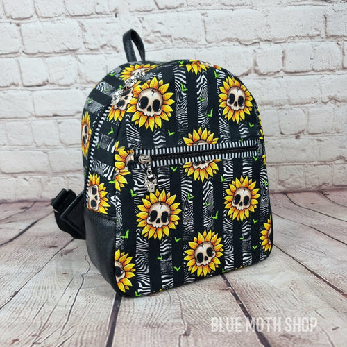 Skull Sunflower Handmade Backpack