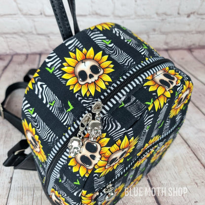 Skull Sunflower Handmade Backpack