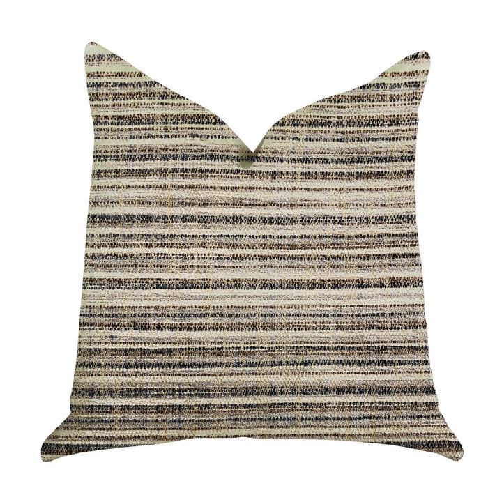 Skyway Lines Luxury Brown-Beige Multi Tones Throw Pillow - Plutus Brands