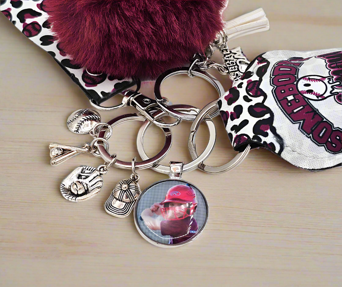 Somebody’s Loud Mouth Baseball Mama | Personalized Photo Keychain