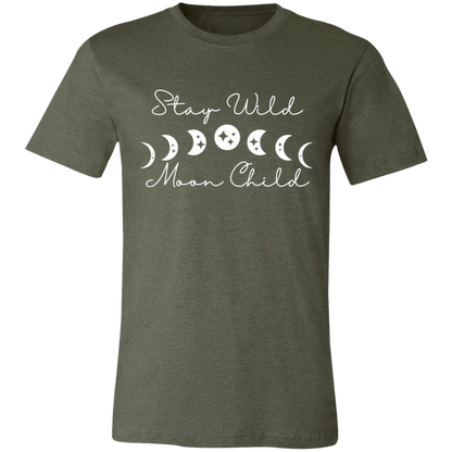 Stay Wild Moon Child graphic t-shirt in Heather Military Green