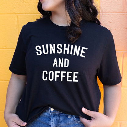 Sunshine and Coffee graphic t-shirt, product photo 2
