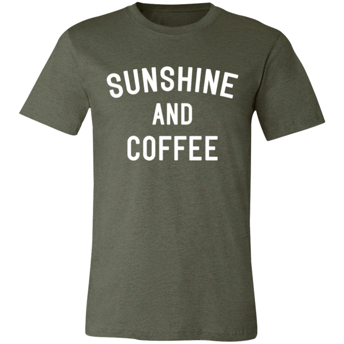 Sunshine and Coffee graphic t-shirt in Heather Military Green