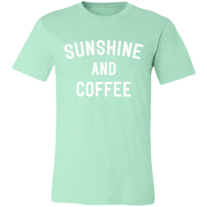 Sunshine and Coffee graphic t-shirt in Heather Mint