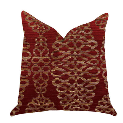 Sweet Henna Luxury Throw Pillow in Red and Gold - Plutus Brands