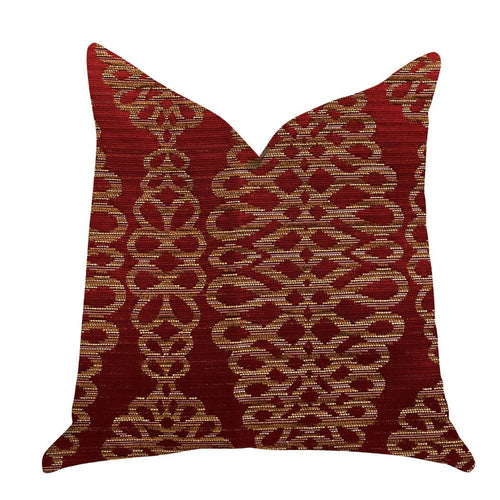 Sweet Henna Luxury Throw Pillow in Red and Gold - Plutus Brands