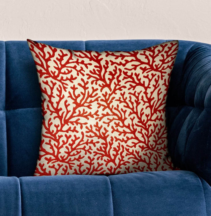 Sweet Trinidad Red Floral Luxury Throw Pillow - Plutus Brands
