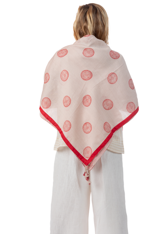Teja Blush and Cranberry Scarf and Stole