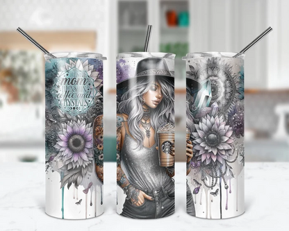 This Mom Runs on Coffee & Crystals | 20 oz Tumbler