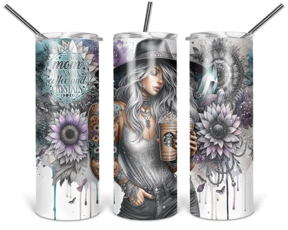 This Mom Runs on Coffee & Crystals | 20 oz Tumbler