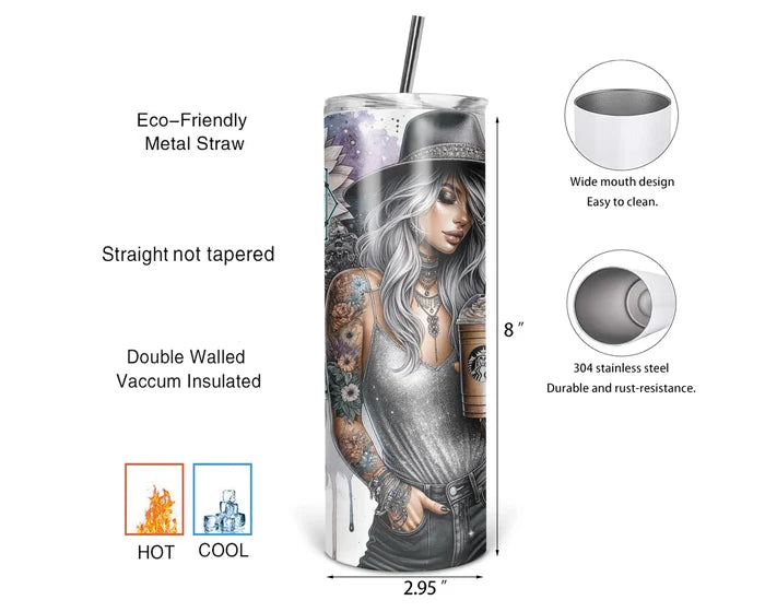 This Mom Runs on Coffee & Crystals | 20 oz Tumbler