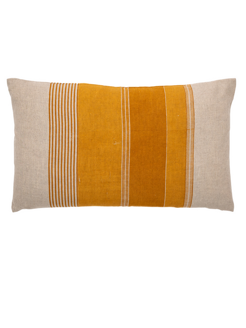 Tulum Stripe Ochre Petit Lumbar Pillow Cover