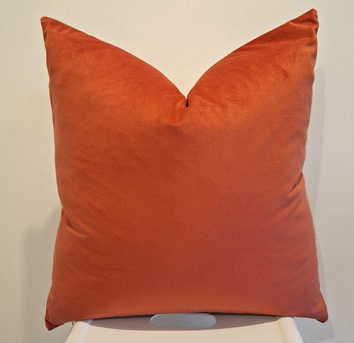 Two tone Paprika & Beige Velvet Cushion Cover