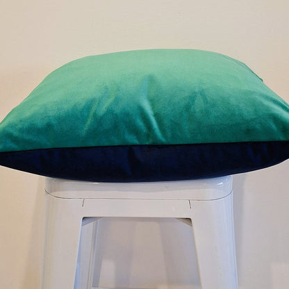 Two tone Teal and Navy Velvet Cushion Cover