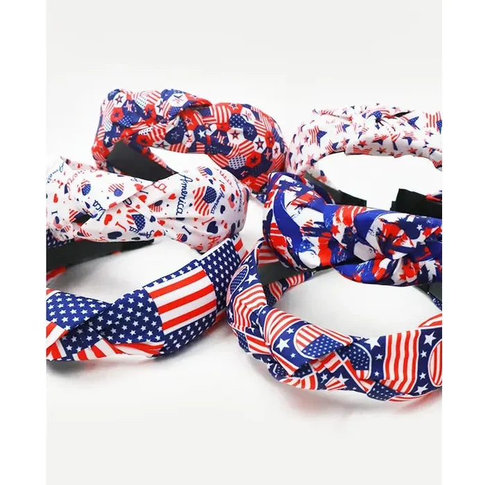 USA Flag American Patriotic Twisted Headband