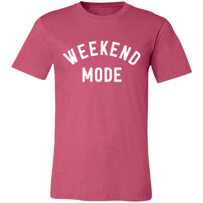 Weekend Mode graphic t-shirt in Heather Raspberry