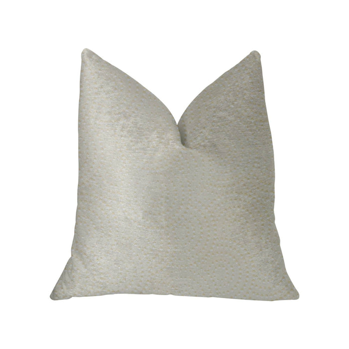White Dove White Artificial Leather Luxury Throw Pillow - Plutus Brands