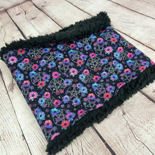 Floral witch pentackle scarf snood