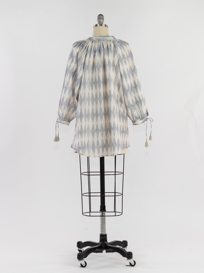 Yasmin Slate Silk Blouse