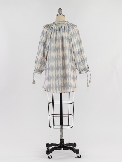 Yasmin Slate Silk Blouse