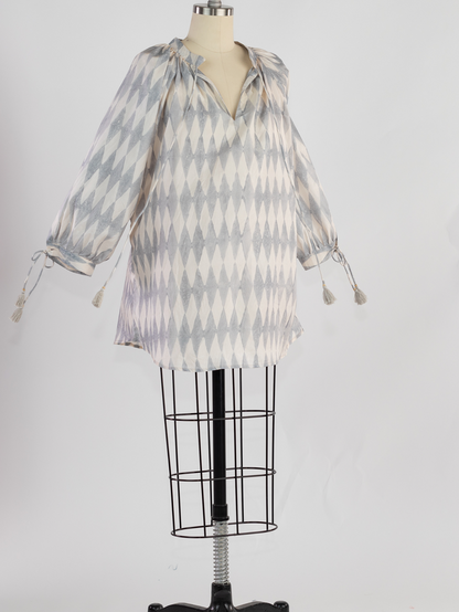 Yasmin Slate Silk Blouse