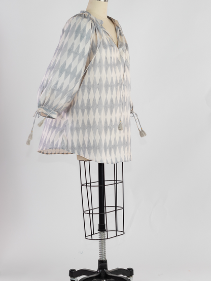Yasmin Slate Silk Blouse