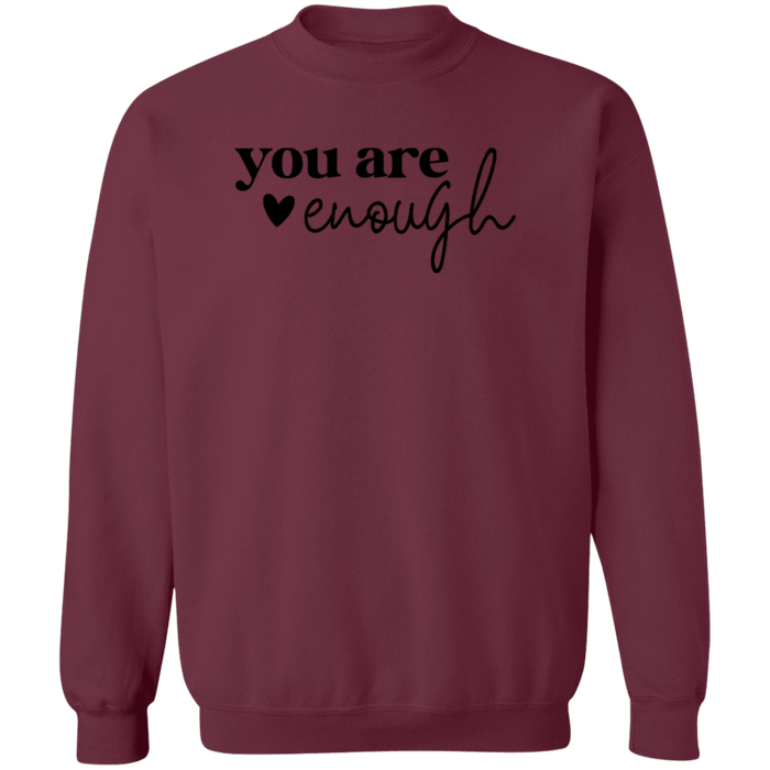 You Are Enough crewneck sweatshirt in Maroon
