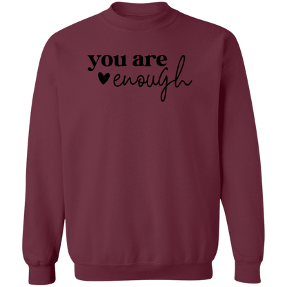 You Are Enough crewneck sweatshirt in Maroon